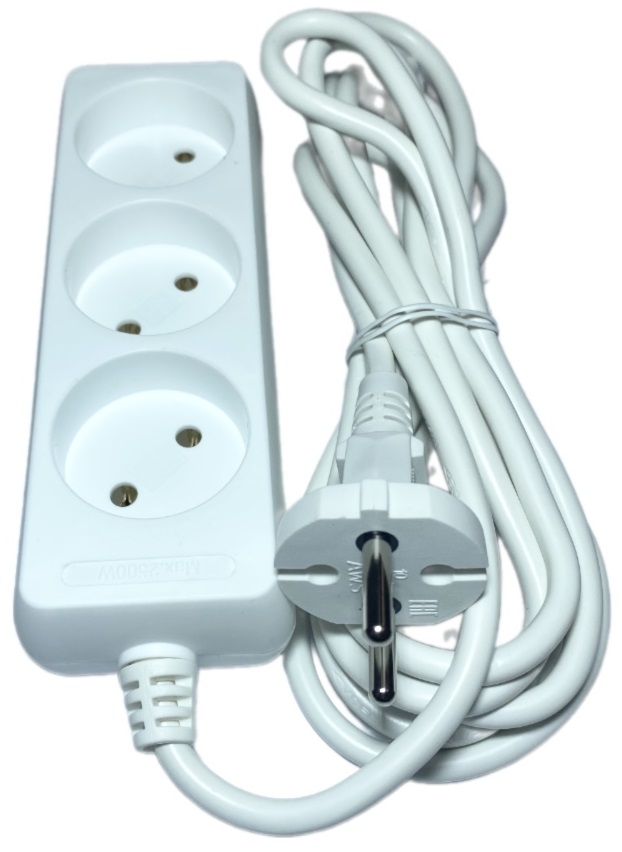 Удлинитель бытовой 3гн. 3м б/з ПВС 2x0,75mm2 AWS-H03-3 AWSPRODUCTS