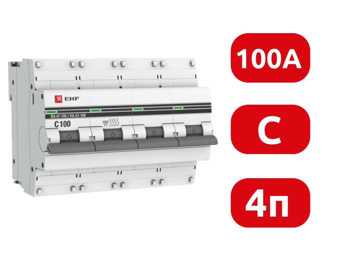 Автоматический выключатель ВА 47-100 C100/4 10кА Proxima EKF