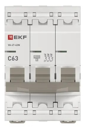 Автоматический выключатель ВА 47-63N C63/3 6кА Proxima EKF (без НДС)