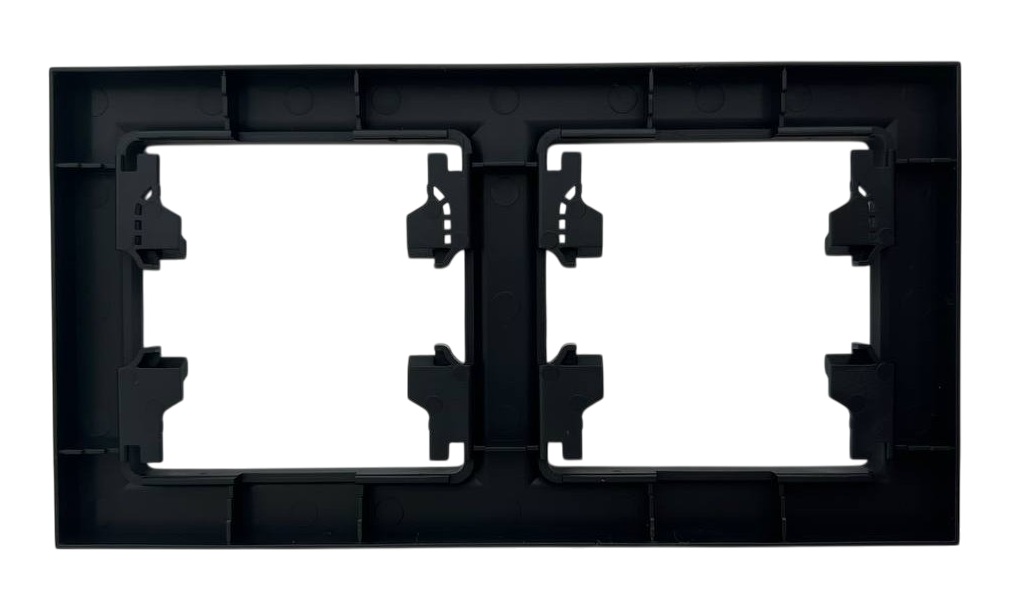 Рамка 2-я чёрная горизонтальная U2B-029 SoftTouch "Uno" AWSproducts