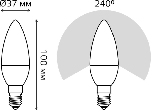 Лампа Gauss Elementary LED  Свеча 6W 220V E14 4100K 450Lm