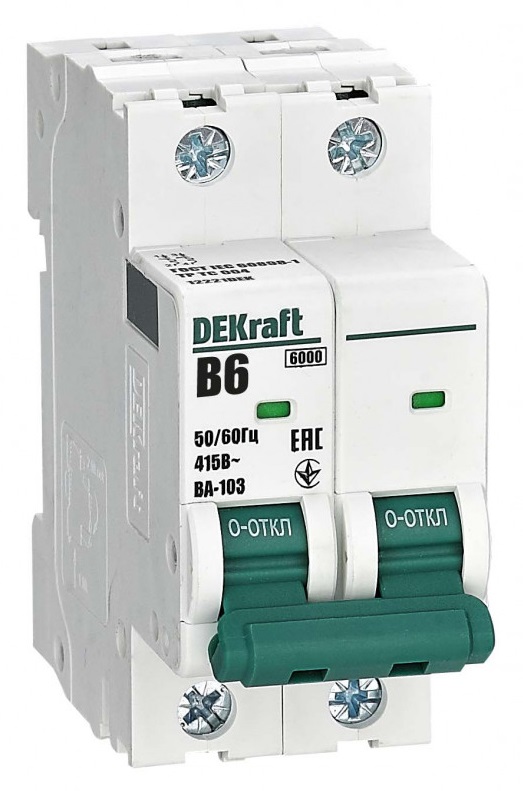 Автоматический выключатель ВА-103 B6/2 6кА Dekraft