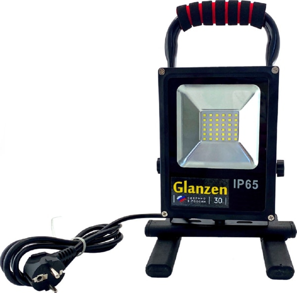 Светодиодный прожектор переносной GLANZEN FAD-0015-30 (30Вт, 6000К, SIP)