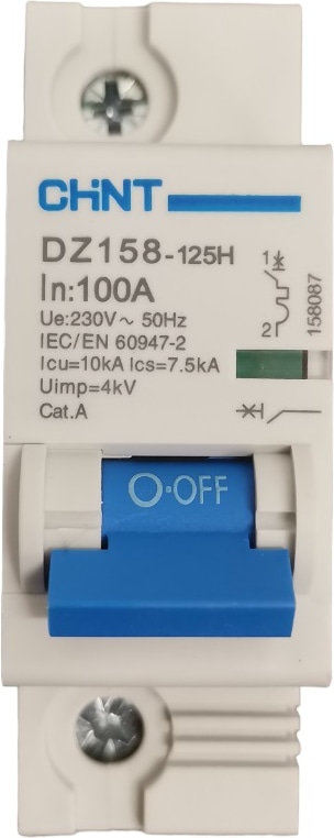 Авт. выкл. DZ158-125H 1P 100A 10kA х-ка (8-12In) (R) (CHINT)