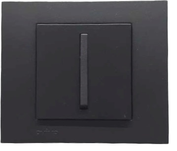 Механизм выкл. 1-кл. (узкая клавиша), черный металлик