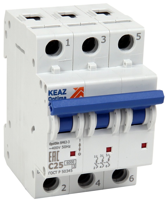 Автоматический выключатель BM63-C6/3 6кА КЭАЗ