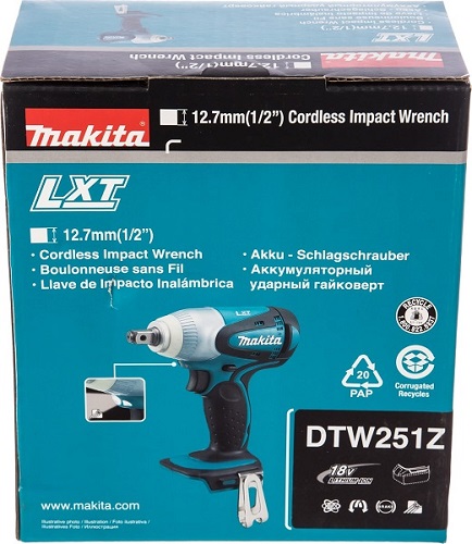 Гайковерт ударный DTW251Z 18v 3.0Аh Li 230Hм Makita (без АКБ, ЗУ)