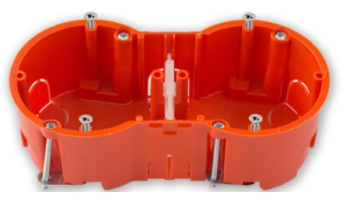 Коробка монтажная двойная при скрытой разводке евростандарт с винтами (д/гирсокартона, 136х66х47,4 м