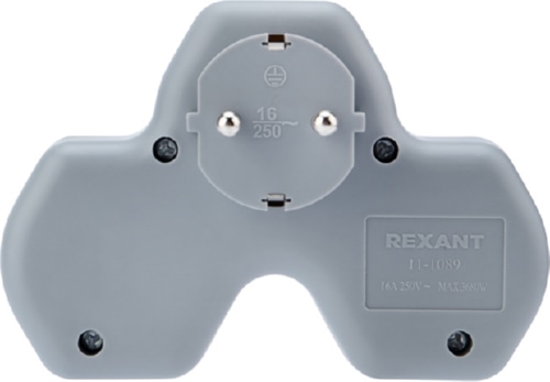 Двойник электрический REXANT 16 А с заземлением и защитными шторками + 2 USB порта, 2,4 А, белый, 11