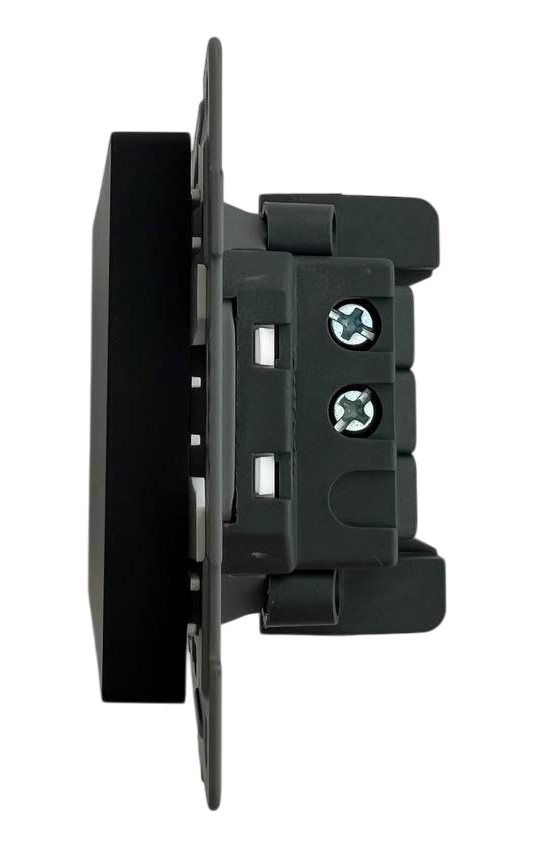 Выключатель проходной 1-кл. чёрный U2B-001-2 SoftTouch "Uno" AWSproducts