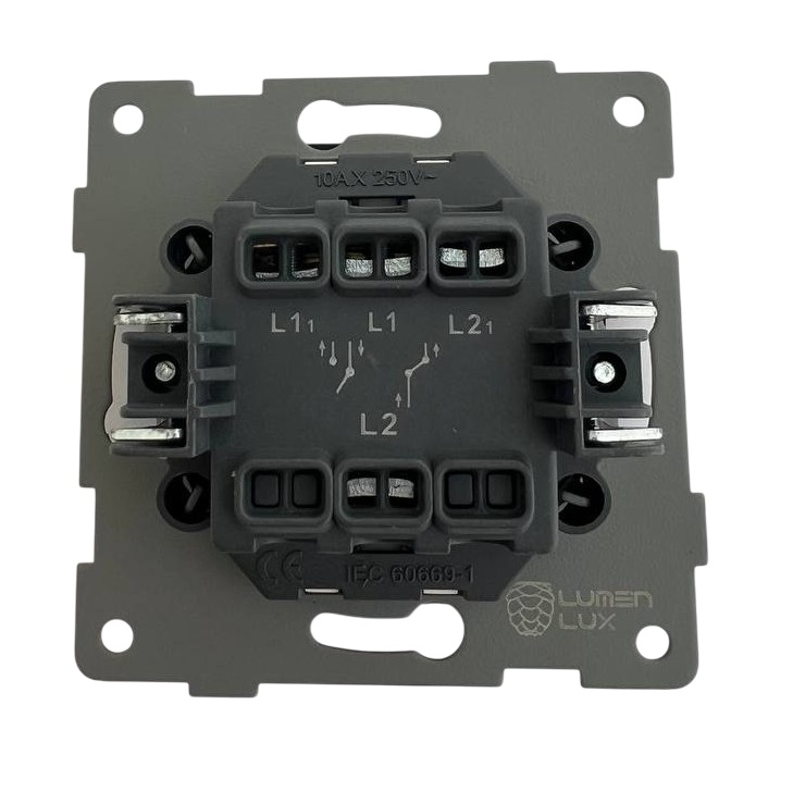 Выключатель жалюзи 2-кл. чёрный U2B-019 SoftTouch "Uno" AWSproducts