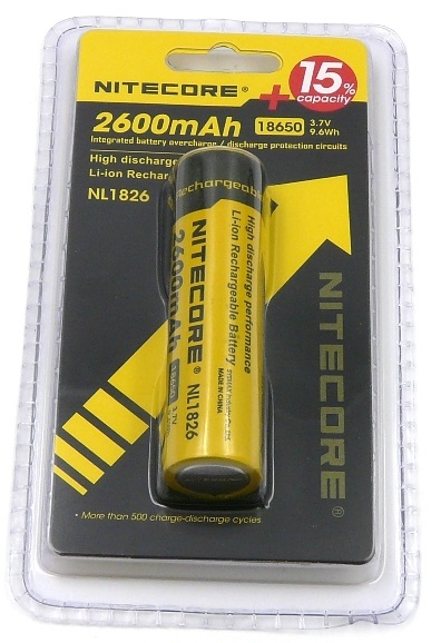 Аккумулятор с защитой NL1826 18650 3.7v 2600mA NITECORE