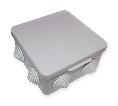 Коробка КМ41238 распаячная для о/п 80х80х50мм IP54 (RAL7035) 7 гермовводов IEK