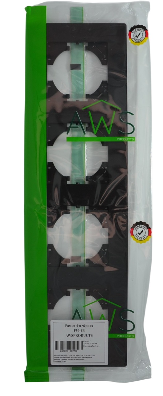 Рамка 4-я чёрная P50-4B AWSPRODUCTS