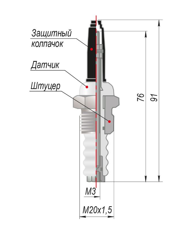 Датчик уровня кондуктометрический ДС.ПВТ.М18Х1,5