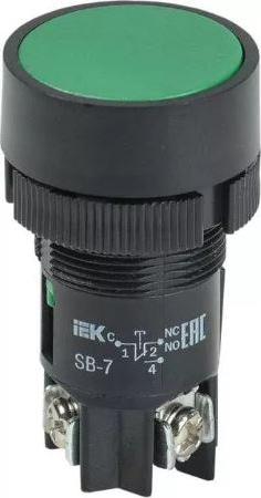 Кнопка SB-7 "Пуск" зеленая 1з d22мм/240В  ИЭК