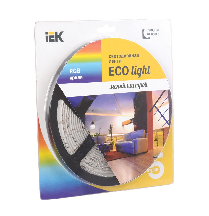 Светодиодная лента LED 5м LSR-3528RGB54-4.8-IP65-12V, 54LED/m, 4,8W/m, RGB, IEK