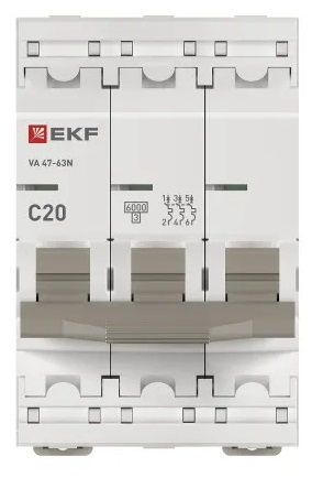 Автоматический выключатель ВА 47-63N C20/3 6кА Proxima EKF