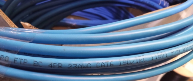 Кабель RIPO FTP4 CAT6 23AWG 305м Cu (медь) синий