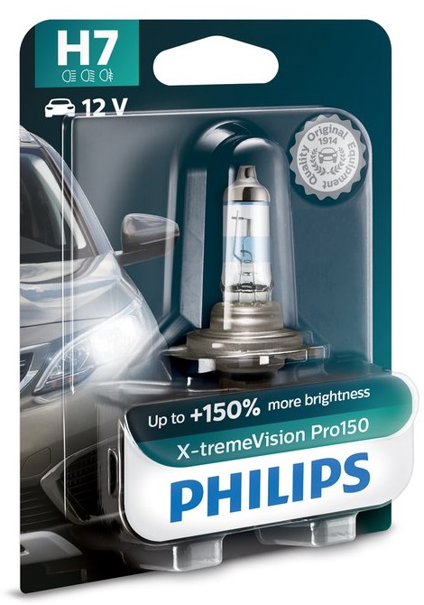 Лампа PHIL 12972XVPB1 PRO150 H7 +150% X-TREME VISION 12V 55W (бл-1шт)