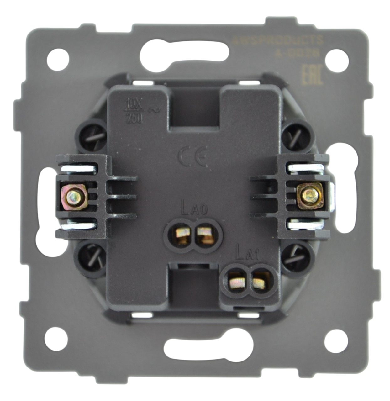 Выключатель 1-кл. с подсветкой чёрный A-002B "Aura" AWSproducts