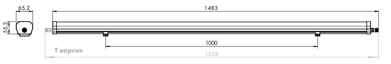 Светильник линейный LED WP-C 53W 4000K 7000Lm IP65 1500мм (сквозн.подкл)