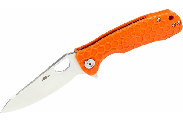 Нож Honey Badger Leaf D2 L (HB1385) с оранжевой рукоятью