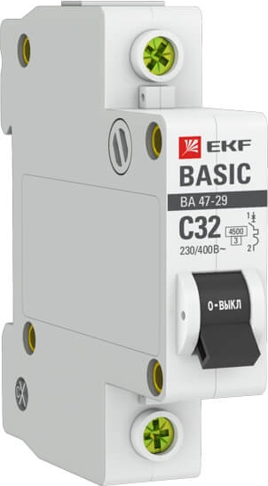 Автоматический выключатель ВА 47-29 C32/1 4.5кА Basic EKF