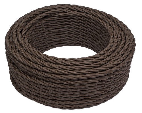 Провод витой 2х1,5 RF Коричневый матовый кратно (50м/10м)