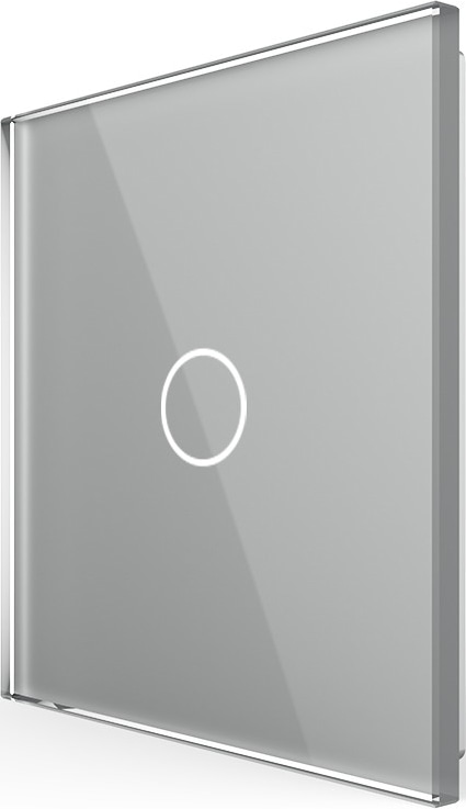 Панель 1кл сенсорного выключателя, цвет серый, стекло