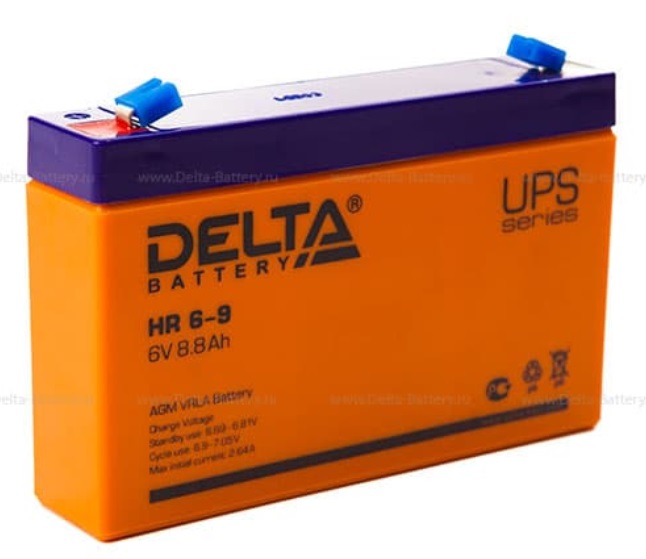 Аккумуляторная батарея Delta HR6-9 (6В 8,8Ач) (151*34*101)