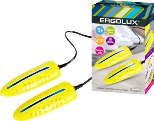 Сушилка для обуви электрическая С УФ эффектом желтая 10Вт ERGOLUX ELX-SD03-C07