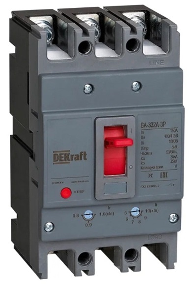 Автоматический выключатель ВА-332А 140A 35кА 3p. Dekraft