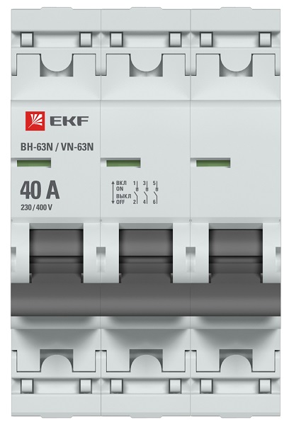 Выключатель нагрузки 3P 40А ВН-63N EKF PROxima
