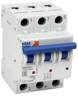 Автоматический выключатель BM63-C32/3 6кА КЭАЗ