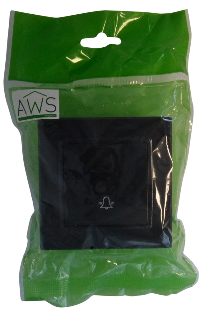 Выключатель звонка 1-кл. чёрный SD-P1009B "Standard" AWSproducts