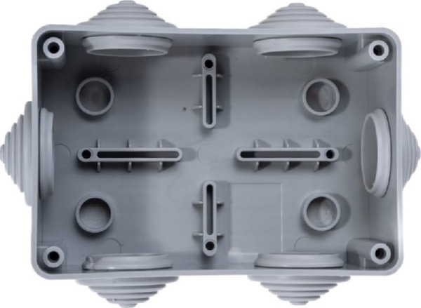 Коробка распред. о/п 120х80х50 IP55 СЕРАЯ 6 сальников JBS120 Ecoplast (100)