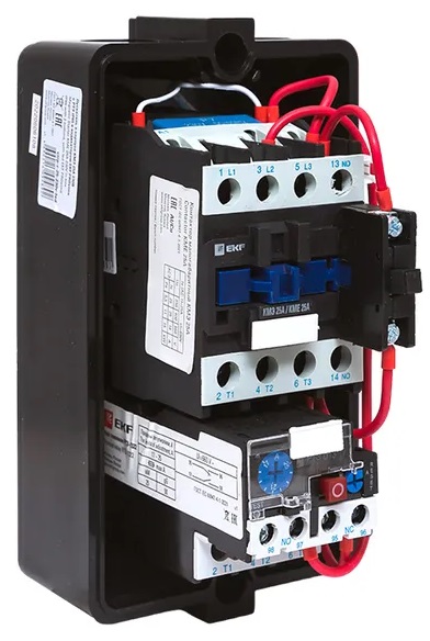 Пускатель в корпусе КМЭ 25А 230В с РТЭ Ir-17-25А и индик. IP65 EKF