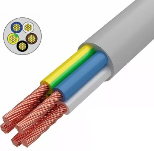 Кабель ПВС 5*2,5 380V (отмотка) белый
