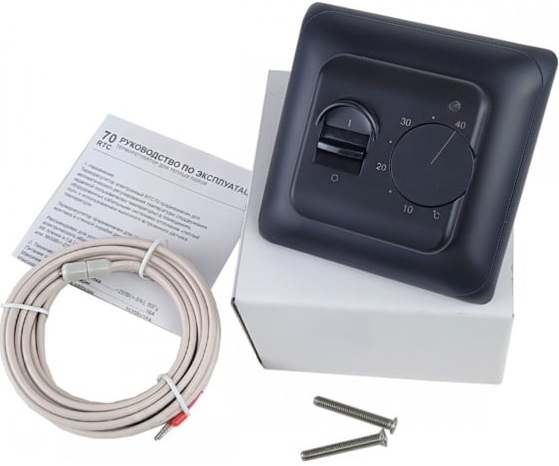 Терморегулятор RTC 70.26 (3.5 кВт)   черный, механический, встраиваемый