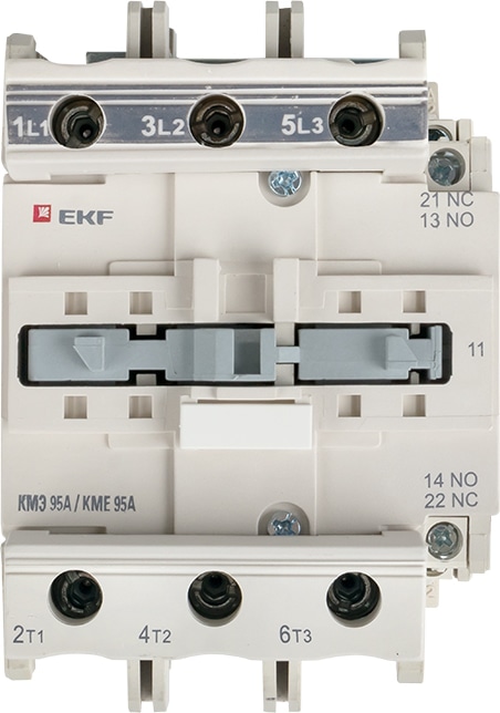 Контактор КМЭ 95А (кат.220В АС, 95А, 45кВт, 1но. 1нз) EKF