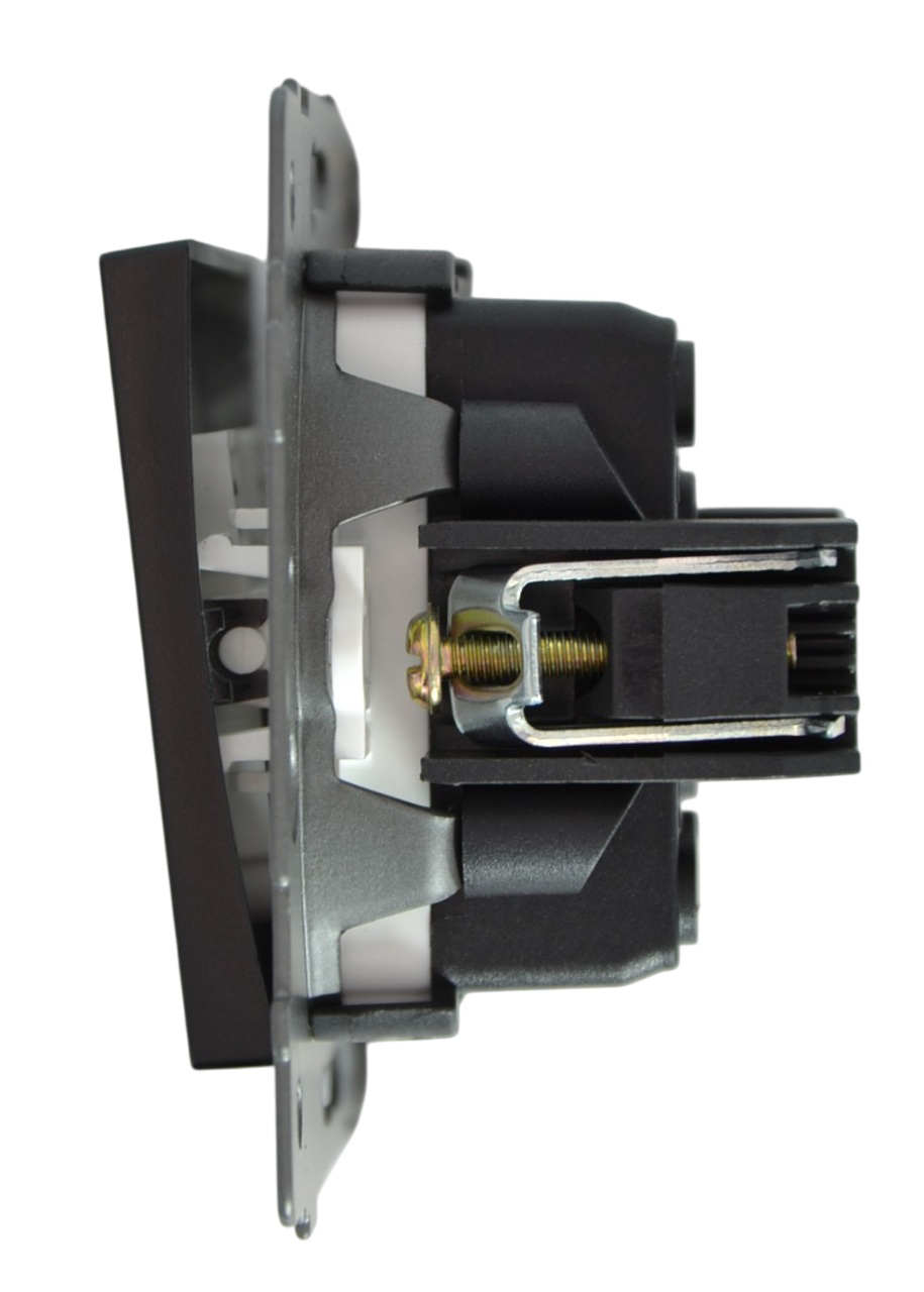 Выключатель перекрёстный 1-кл. чёрный A-007B "Aura" AWSproducts