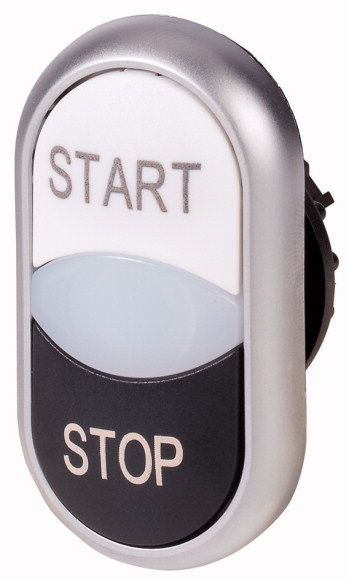 Кнопка "Start-Stop" M22-DDL-WS-GB1/GB0 (бел/черн.)