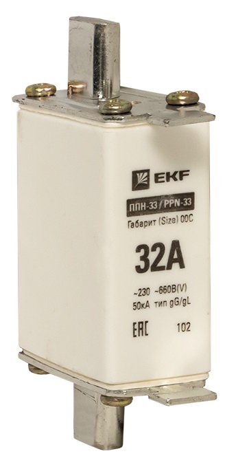 Вставка плавкая ППН-33 100/32А габарит 00С EKF