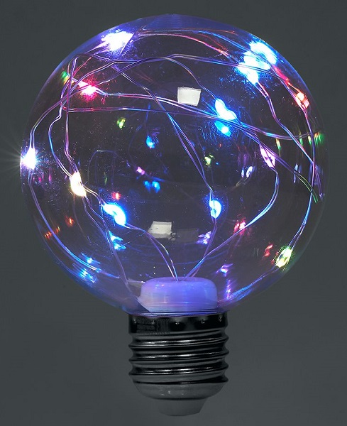 Лампа светодиодная 3W 230V E27 RGB G80, LB-381