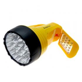 Фонарь LED3819СSM (аккум 220В, желт, 9+12SMD LED, 2 реж), SLA, пластик, коробка) ULTRAFLASH