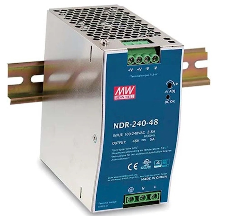 Источник питания NDR-240-24 AC/DC 24B,10A,240Вт на DIN рейку