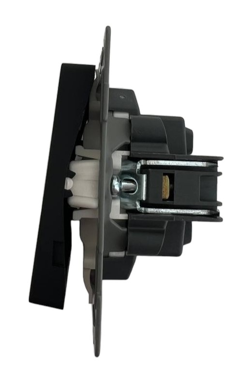 Выключатель проходной 1-кл. чёрный U2B-001-2 SoftTouch "Uno" AWSproducts