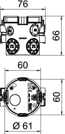 Коробка установочная UG 66 О60*66