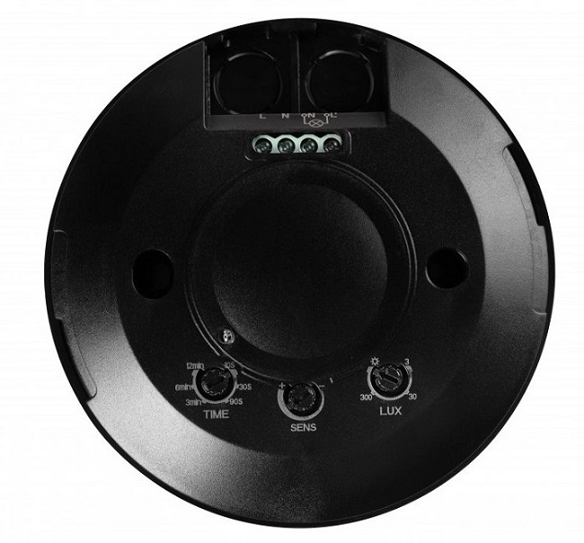 Датчик движения микроволновой CM-3 Mini черн (max.2000W, IP20, AC220-240V, 50-60Hz, угол действия 36